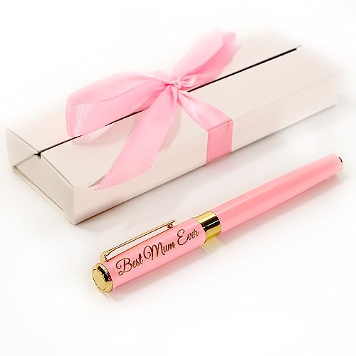 CustomDesign.Shop Personalisierter metallischer Tintenroller Stift + Geschenkbox | Schaffen Sie ein ganz einzigartiges Geschenk | Lasergravur - Rosa von CustomDesign.Shop
