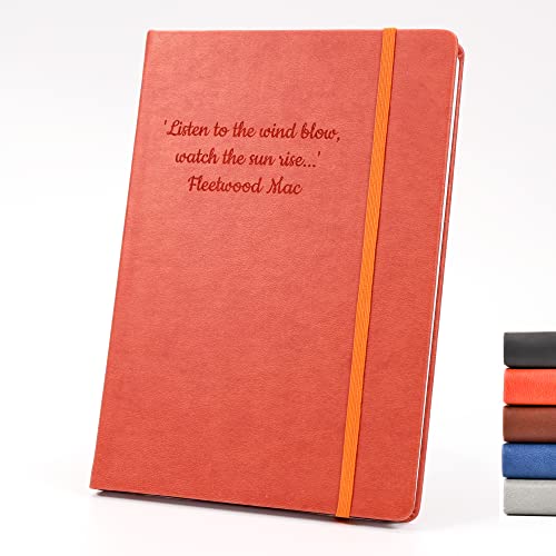 CustomDesign.Shop Personalisiertes Hardcover-Notizbuch | Schaffen Sie EIN ganz einzigartiges Geschenk | Lasergravierte Geschenkidee - A6, Orange von CustomDesign.Shop