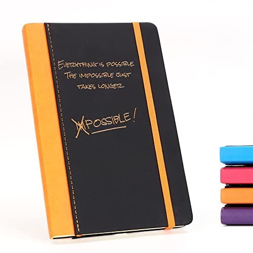 Personalisierter Hardcover-Notizbuch | Schaffen Sie ein ganz einzigartiges Geschenk | Individuell bedruckt Geschenkidee (Orange) von CustomDesign.Shop