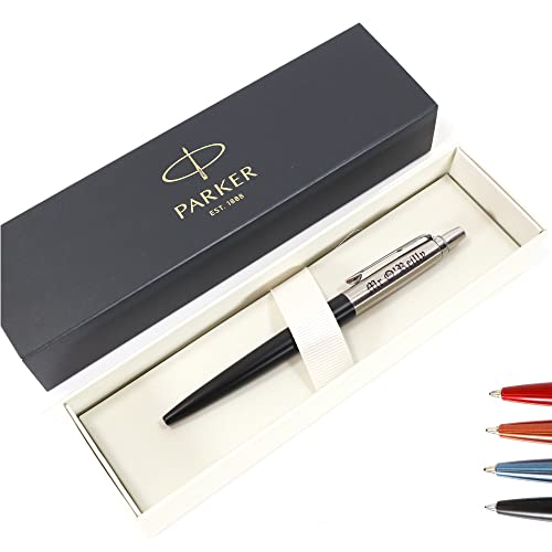 Personalisierter Parker Jotter Bond Street Kugelschreiber Stift + Geschenkbox | Schaffen Sie ein ganz einzigartiges Geschenk | Lasergravur - schwarz von CustomDesign.Shop