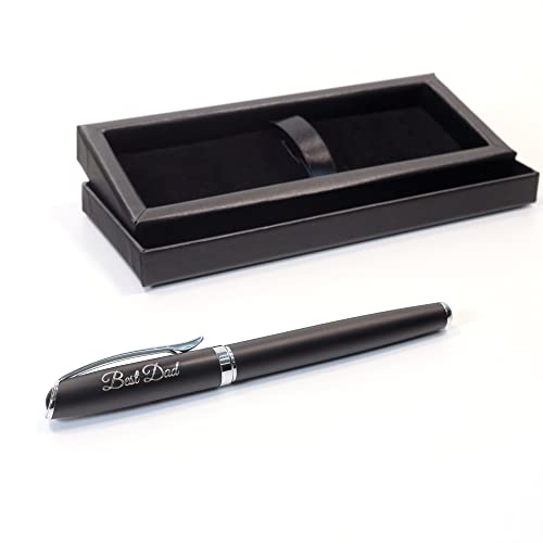 Personalisierter Premium Füller in Schwarzem Satin Design + Geschenkbox | Schaffen Sie ein ganz einzigartiges Geschenk | Lasergravur (Schwarze Tinte) von CustomDesign.Shop