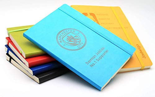 Personalisierter Softcover-Notizbuch | Schaffen Sie ein ganz einzigartiges Geschenk | Lasergravierte Geschenkidee (Hellblau) von CustomDesign.Shop
