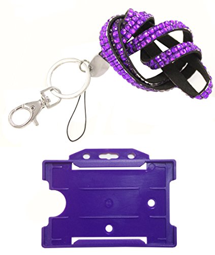 AmazonUkkitchen Customcard Schlüsselband mit Strasssteinen und offenem Kartenhalter violett von Customcard ltd