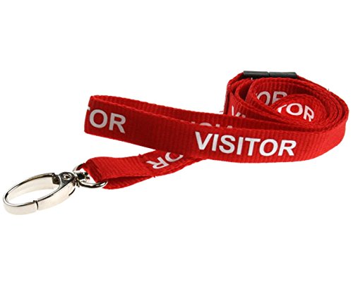 Customcard ltd Schlüsselbänder / Umhängebänder “Visitor“, Rot, 5 Stück von Customcard ltd