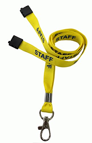 Customcard ltd. Lanyards, bedruckt („Staff“, „Visitor“ oder gepunktet) - StaffYellow von Customcard ltd
