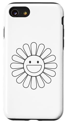 70er Jahre Lächeln Gesicht Blumenhemd Happy Peace Smiling Face Flower Hülle für iPhone SE (2020) / 7 / 8 von Cute 80s Smile Happy Tee