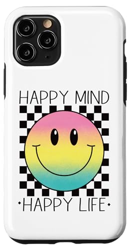 Hülle für iPhone 11 Pro Happy Mind Happy Life Retro Peace Gesicht mit süßem Lächeln Hülle für iPhone 11 Pro Happy Mind Happy Life Retro Peace Gesicht mit süßem Lächeln von Cute 80s Smile Happy Tee