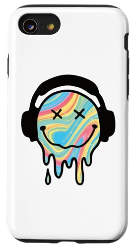 Hülle für iPhone SE (2020) / 7 / 8 X Eyes Melting Smile Gesichtshemd Melted Dripping Happy Face von Cute 80s Smile Happy Tee
