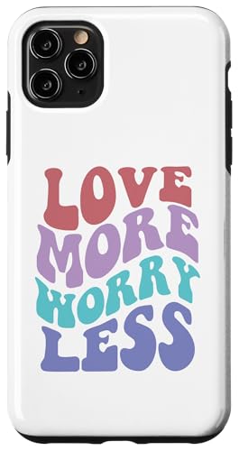 Love More Worry Less Cute Groovy Retro positive Typografie Hülle für iPhone 11 Pro Max Love More Worry Less Cute Groovy Retro positive Typografie Hülle für iPhone 11 Pro Max von Cute 80s Smile Happy Tee