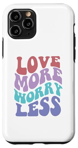 Love More Worry Less Cute Groovy Retro positive Typografie Hülle für iPhone 11 Pro Love More Worry Less Cute Groovy Retro positive Typografie Hülle für iPhone 11 Pro von Cute 80s Smile Happy Tee