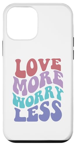 Love More Worry Less Cute Groovy Retro positive Typografie Hülle für iPhone 12 mini Love More Worry Less Cute Groovy Retro positive Typografie Hülle für iPhone 12 mini von Cute 80s Smile Happy Tee