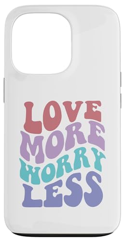 Love More Worry Less Cute Groovy Retro positive Typografie Hülle für iPhone 13 Pro Love More Worry Less Cute Groovy Retro positive Typografie Hülle für iPhone 13 Pro von Cute 80s Smile Happy Tee
