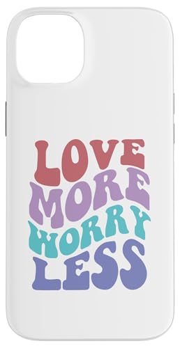 Love More Worry Less Cute Groovy Retro positive Typografie Hülle für iPhone 14 Plus Love More Worry Less Cute Groovy Retro positive Typografie Hülle für iPhone 14 Plus von Cute 80s Smile Happy Tee