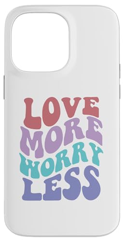 Love More Worry Less Cute Groovy Retro positive Typografie Hülle für iPhone 14 Pro Max Love More Worry Less Cute Groovy Retro positive Typografie Hülle für iPhone 14 Pro Max von Cute 80s Smile Happy Tee