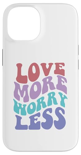 Love More Worry Less Cute Groovy Retro positive Typografie Hülle für iPhone 14 Love More Worry Less Cute Groovy Retro positive Typografie Hülle für iPhone 14 von Cute 80s Smile Happy Tee
