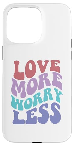 Love More Worry Less Cute Groovy Retro positive Typografie Hülle für iPhone 15 Pro Max Love More Worry Less Cute Groovy Retro positive Typografie Hülle für iPhone 15 Pro Max von Cute 80s Smile Happy Tee