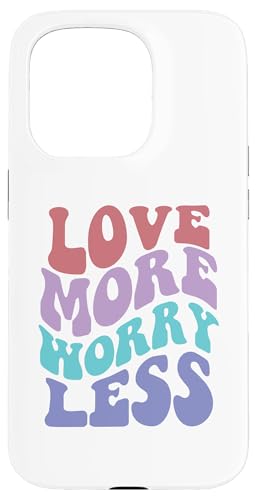 Love More Worry Less Cute Groovy Retro positive Typografie Hülle für iPhone 15 Pro Love More Worry Less Cute Groovy Retro positive Typografie Hülle für iPhone 15 Pro von Cute 80s Smile Happy Tee