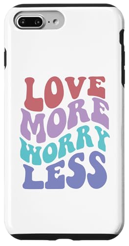 Love More Worry Less Cute Groovy Retro positive Typografie Hülle für iPhone 7 Plus/8 Plus Love More Worry Less Cute Groovy Retro positive Typografie Hülle für iPhone 7 Plus/8 Plus von Cute 80s Smile Happy Tee