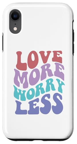 Love More Worry Less Cute Groovy Retro positive Typografie Hülle für iPhone XR Love More Worry Less Cute Groovy Retro positive Typografie Hülle für iPhone XR von Cute 80s Smile Happy Tee