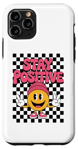 Stay Positive Happy Face Peace Zeichen Kariert Groovy Retro Hülle für iPhone 11 Pro Stay Positive Happy Face Peace Zeichen Kariert Groovy Retro Hülle für iPhone 11 Pro von Cute 80s Smile Happy Tee
