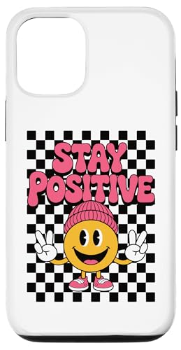 Stay Positive Happy Face Peace Zeichen Kariert Groovy Retro Hülle für iPhone 12/12 Pro Stay Positive Happy Face Peace Zeichen Kariert Groovy Retro Hülle für iPhone 12/12 Pro von Cute 80s Smile Happy Tee