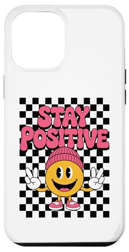 Stay Positive Happy Face Peace Zeichen Kariert Groovy Retro Hülle für iPhone 12 Pro Max Stay Positive Happy Face Peace Zeichen Kariert Groovy Retro Hülle für iPhone 12 Pro Max von Cute 80s Smile Happy Tee