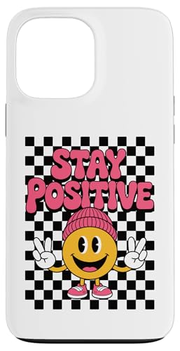 Stay Positive Happy Face Peace Zeichen Kariert Groovy Retro Hülle für iPhone 13 Pro Max Stay Positive Happy Face Peace Zeichen Kariert Groovy Retro Hülle für iPhone 13 Pro Max von Cute 80s Smile Happy Tee