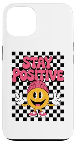 Stay Positive Happy Face Peace Zeichen Kariert Groovy Retro Hülle für iPhone 13 Stay Positive Happy Face Peace Zeichen Kariert Groovy Retro Hülle für iPhone 13 von Cute 80s Smile Happy Tee