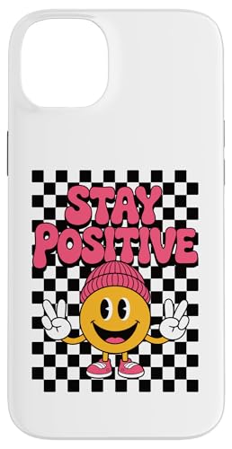 Stay Positive Happy Face Peace Zeichen Kariert Groovy Retro Hülle für iPhone 14 Plus Stay Positive Happy Face Peace Zeichen Kariert Groovy Retro Hülle für iPhone 14 Plus von Cute 80s Smile Happy Tee
