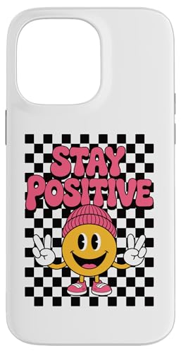 Stay Positive Happy Face Peace Zeichen Kariert Groovy Retro Hülle für iPhone 14 Pro Max Stay Positive Happy Face Peace Zeichen Kariert Groovy Retro Hülle für iPhone 14 Pro Max von Cute 80s Smile Happy Tee