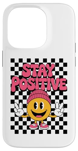 Stay Positive Happy Face Peace Zeichen Kariert Groovy Retro Hülle für iPhone 14 Pro Stay Positive Happy Face Peace Zeichen Kariert Groovy Retro Hülle für iPhone 14 Pro von Cute 80s Smile Happy Tee