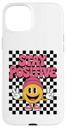 Stay Positive Happy Face Peace Zeichen Kariert Groovy Retro Hülle für iPhone 15 Plus Stay Positive Happy Face Peace Zeichen Kariert Groovy Retro Hülle für iPhone 15 Plus von Cute 80s Smile Happy Tee