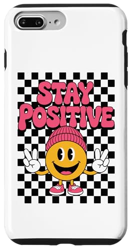 Stay Positive Happy Face Peace Zeichen Kariert Groovy Retro Hülle für iPhone 7 Plus/8 Plus Stay Positive Happy Face Peace Zeichen Kariert Groovy Retro Hülle für iPhone 7 Plus/8 Plus von Cute 80s Smile Happy Tee