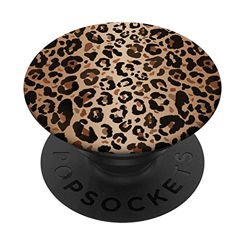 Niedliches Leopardenmuster Gepardenmuster Tier beige braun PopSockets mit austauschbarem PopGrip von Cute Accessories And Funny Stuffs