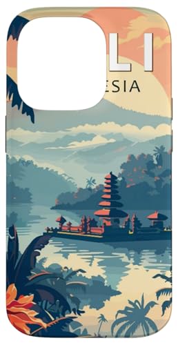 Bali Sonnenuntergang Landschaft Tropische Blumen Tempel Reisende Geschenk Hülle für iPhone 14 Pro von Cute Accessories Art Gifts for Women and Men