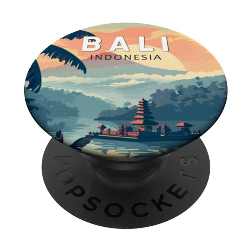 Bali Sonnenuntergang Landschaft Tropische Blumen Tempel Reisende Geschenk PopSockets Klebender PopGrip von Cute Accessories Art Gifts for Women and Men