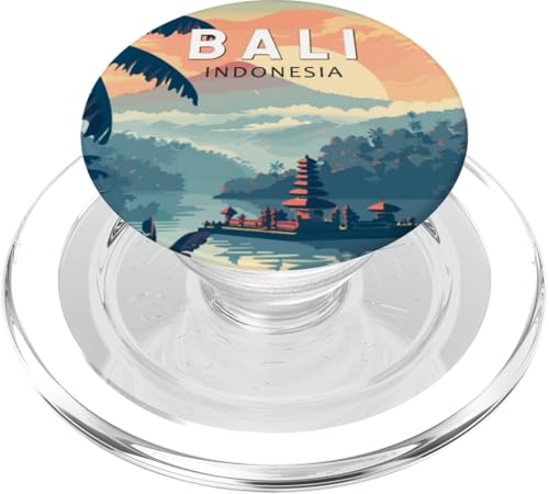 Bali Sonnenuntergang Landschaft Tropische Blumen Tempel Reisende Geschenk PopSockets PopGrip für MagSafe von Cute Accessories Art Gifts for Women and Men