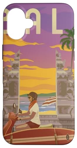 Bali Sunset Adventure Ride the Waves mit Stil, Geschenk für Reisende Hülle für iPhone 16 Plus von Cute Accessories Art Gifts for Women and Men