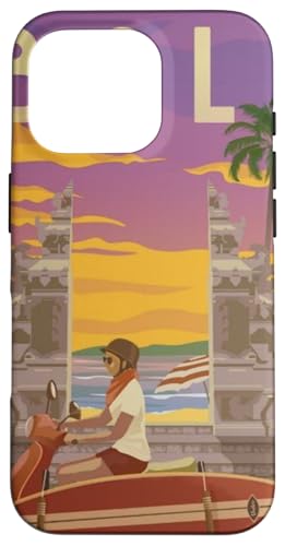 Bali Sunset Adventure Ride the Waves mit Stil, Geschenk für Reisende Hülle für iPhone 16 Pro von Cute Accessories Art Gifts for Women and Men