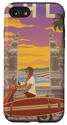Bali Sunset Adventure Ride the Waves mit Stil, Geschenk für Reisende Hülle für iPhone SE (2020) / 7 / 8 von Cute Accessories Art Gifts for Women and Men