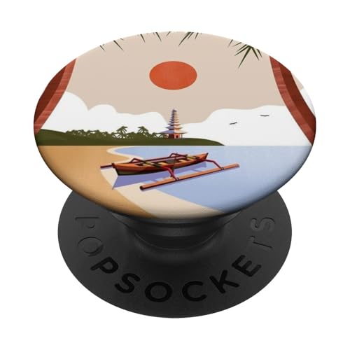 Bali Sunset Vibes Palmen & Serene Boat Szene Reise Geschenk PopSockets Klebender PopGrip Bali Sunset Vibes Palmen & Serene Boat Szene Reise Geschenk PopSockets Klebender PopGrip von Cute Accessories Art Gifts for Women and Men