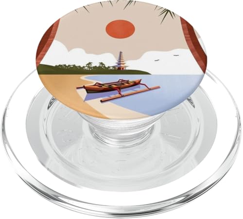 Bali Sunset Vibes Palmen & Serene Boat Szene Reise Geschenk PopSockets PopGrip für MagSafe Bali Sunset Vibes Palmen & Serene Boat Szene Reise Geschenk PopSockets PopGrip für MagSafe von Cute Accessories Art Gifts for Women and Men