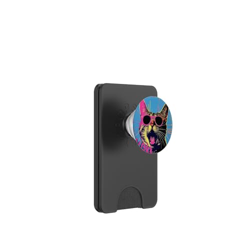 Coole lustige Katze mit Sonnenbrille im lebendigen Pop Art Style PopSockets PopWallet für MagSafe von Cute Accessories Art Gifts for Women and Men