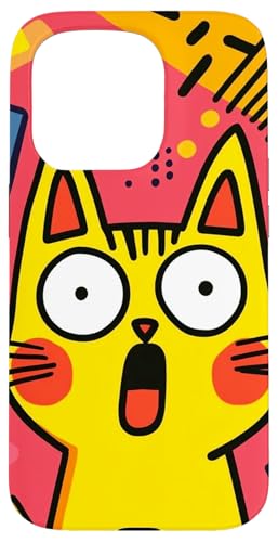 Lustige schockierte gelbe Katze rote Wangen bunter Hintergrund Hülle für iPhone 15 Pro Lustige schockierte gelbe Katze rote Wangen bunter Hintergrund Hülle für iPhone 15 Pro von Cute Accessories Art Gifts for Women and Men