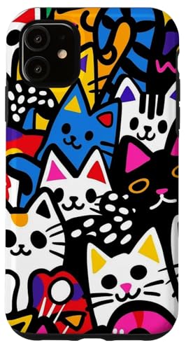 Niedliche, bunte Katzencollage, lebendig und verspielt Hülle für iPhone 11 Niedliche, bunte Katzencollage, lebendig und verspielt Hülle für iPhone 11 von Cute Accessories Art Gifts for Women and Men