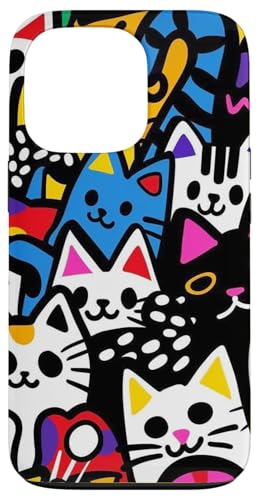 Niedliche, bunte Katzencollage, lebendig und verspielt Hülle für iPhone 13 Pro von Cute Accessories Art Gifts for Women and Men