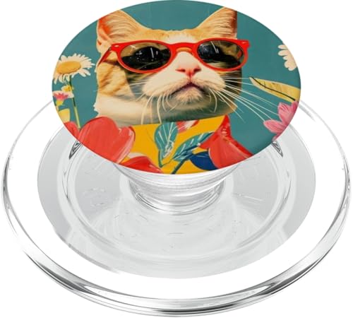 Niedliche lustige Katzen Kitty Urlaub Katze PopSockets PopGrip für MagSafe von Cute Accessories Art Gifts for Women and Men
