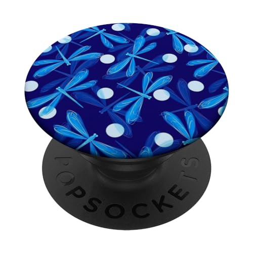 Niedliches ästhetisches Libellenmuster, blauer Hintergrund PopSockets mit austauschbarem PopGrip von Cute Accessories Art Gifts for Women and Men