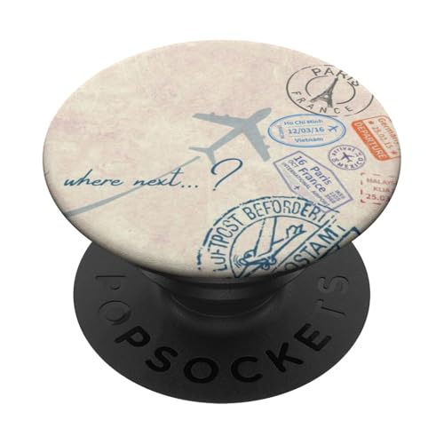 Reisender, Backpacker, Weltentdecker, Abenteuer, Urlaub, Wandern PopSockets Klebender PopGrip von Cute Accessories Art Gifts for Women and Men