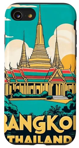 Reisender Backpacker World Adventure Wander Bangkok Thailand Hülle für iPhone SE (2020) / 7 / 8 von Cute Accessories Art Gifts for Women and Men